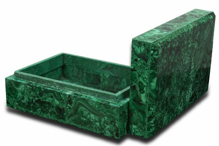 Wide Malachite Jewelry Box - DR Congo #335811